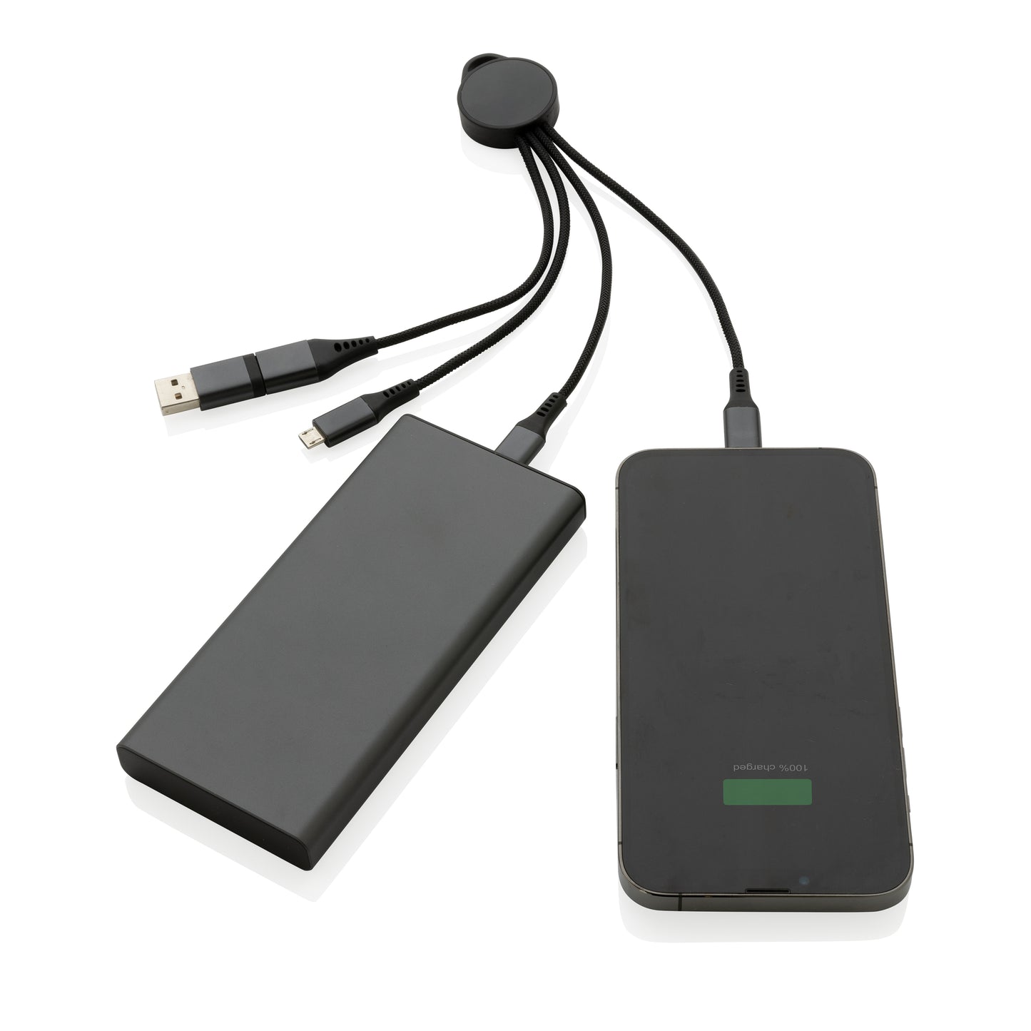 Recycled aluminium 6-in-1 charging cable